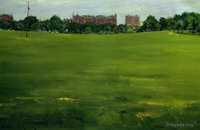 威廉·梅里特·切斯 的油画作品 -  《共同中央公园》