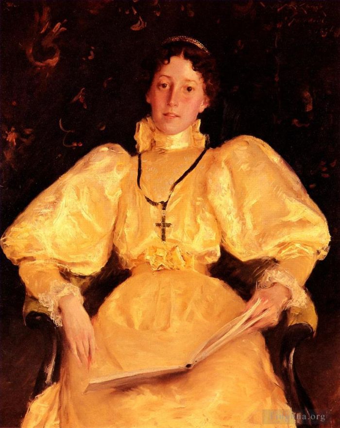 威廉·梅里特·切斯 的油画作品 -  《黄金女士》
