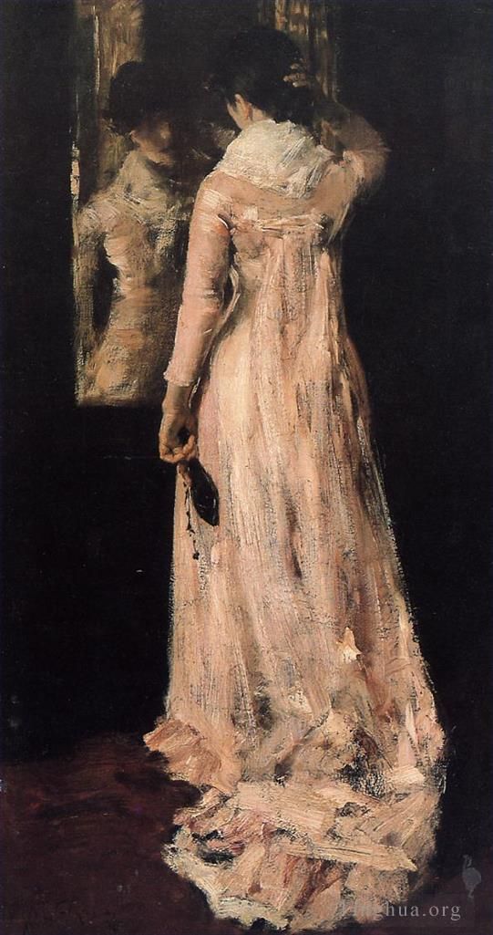 威廉·梅里特·切斯 的油画作品 -  《镜子》