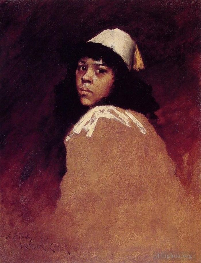 威廉·梅里特·切斯 的油画作品 -  《摩洛哥女孩》