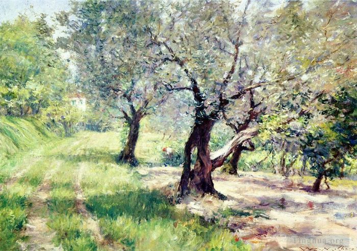 威廉·梅里特·切斯 的油画作品 -  《橄榄树林》