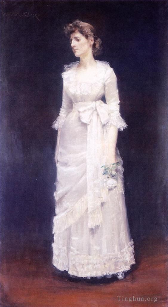 威廉·梅里特·切斯 的油画作品 -  《白玫瑰又名杰瑟普小姐》