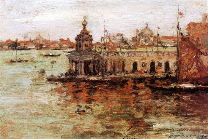 威廉·梅里特·切斯 的油画作品 -  《威尼斯海军兵工厂景观》
