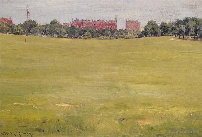 威廉·梅里特·切斯 的油画作品 -  《中央公园的景色》
