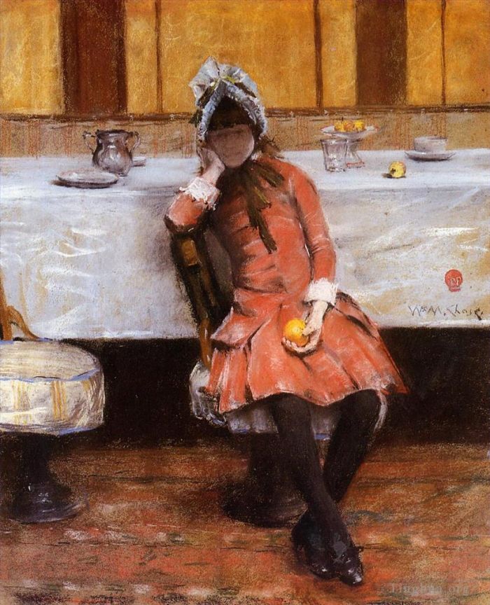 威廉·梅里特·切斯 的油画作品 -  《远洋轮船上的年轻女孩》