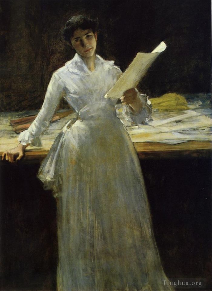威廉·梅里特·切斯 的油画作品 -  《女人1885》
