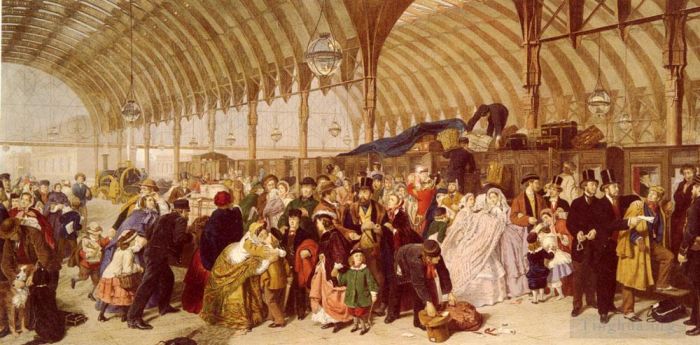 威廉·鲍威尔·弗里思 的油画作品 -  《火车站》