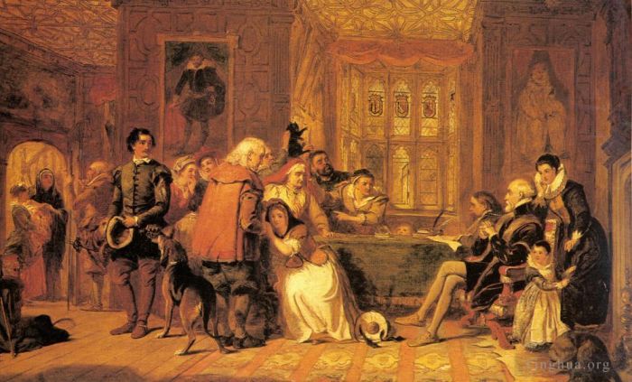 威廉·鲍威尔·弗里思 的油画作品 -  《女巫审判》