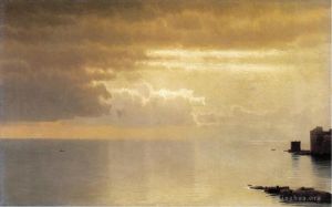 艺术家威廉·斯坦利·哈兹尔廷作品《平静的海面,Mentone》