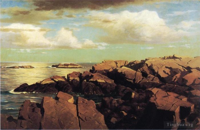 威廉·斯坦利·哈兹尔廷 的油画作品 -  《淋浴后纳汉特马萨诸塞州》