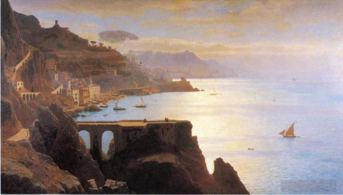 威廉·斯坦利·哈兹尔廷 的油画作品 -  《阿马尔菲海岸》
