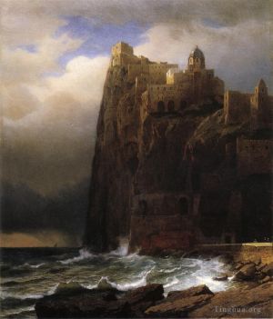 艺术家威廉·斯坦利·哈兹尔廷作品《沿海悬崖又名伊斯基亚》