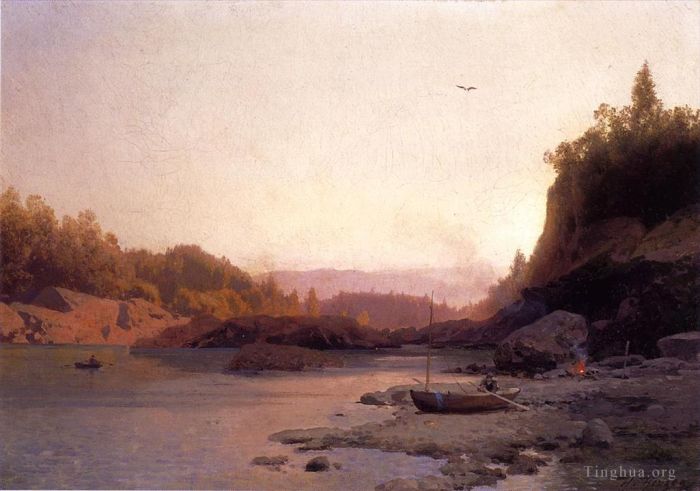 威廉·斯坦利·哈兹尔廷 的油画作品 -  《乡村小路》