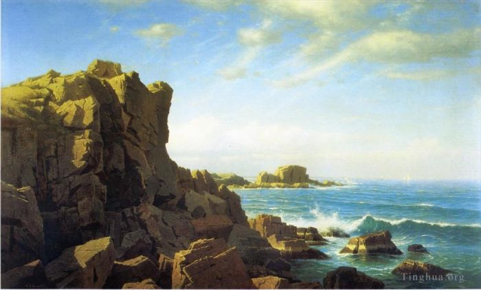 威廉·斯坦利·哈兹尔廷 的油画作品 -  《纳汉特岩石》