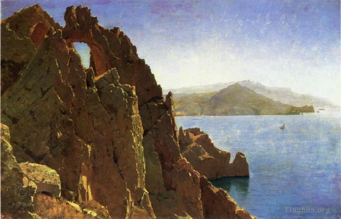 威廉·斯坦利·哈兹尔廷 的油画作品 -  《卡普里岛自然拱门》