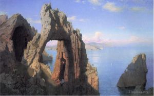 艺术家威廉·斯坦利·哈兹尔廷作品《卡普里岛的天然拱门》