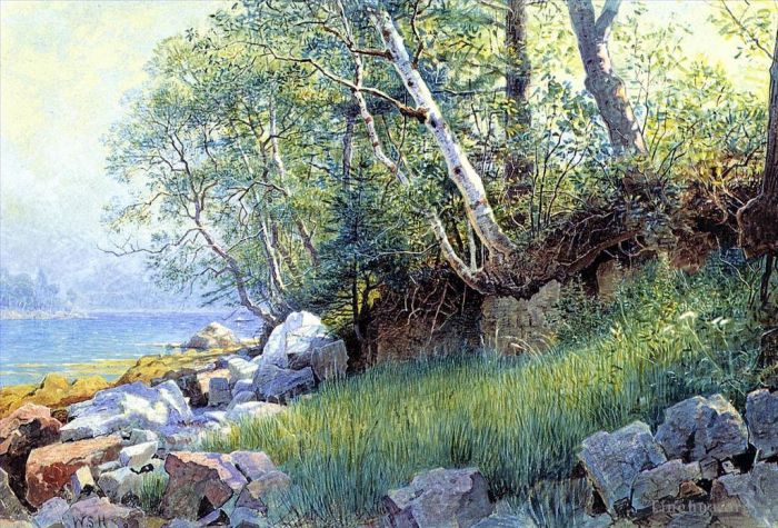 威廉·斯坦利·哈兹尔廷 的油画作品 -  《缅因州东北港》