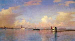 艺术家威廉·斯坦利·哈兹尔廷作品《威尼斯大运河上的日落》