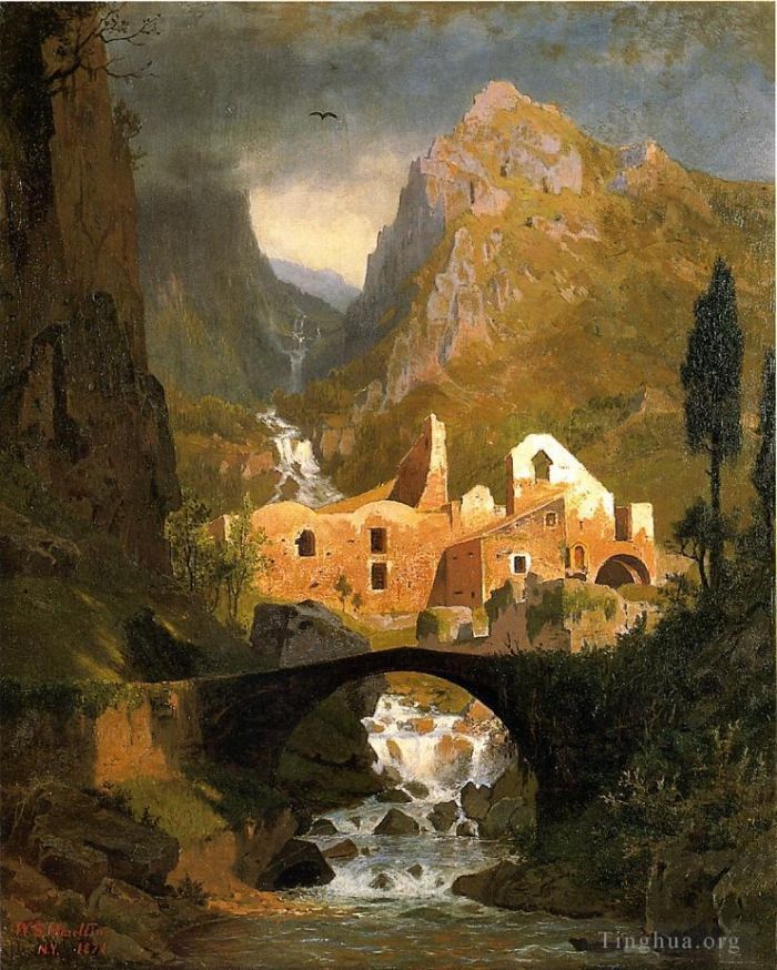 威廉·斯坦利·哈兹尔廷 的油画作品 -  《莫里尼山谷阿马尔菲》