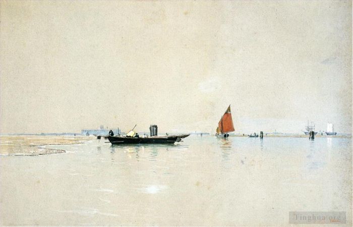 威廉·斯坦利·哈兹尔廷 的油画作品 -  《威尼斯泻湖》
