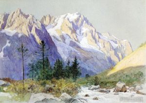 艺术家威廉·斯坦利·哈兹尔廷作品《来自瑞士格林德瓦的韦特洪峰》