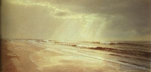 艺术家威廉·特罗斯特·理查兹作品《海滩与太阳汲水》