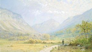 艺术家威廉·特罗斯特·理查兹作品《新罕布什尔州弗兰科尼亚山口》