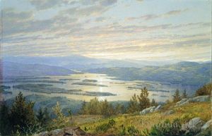 艺术家威廉·特罗斯特·理查兹作品《红山的斯夸姆湖》