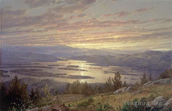 威廉·特罗斯特·理查兹 的油画作品 -  《Red,Hill,MMA,的,Lake,Squam》