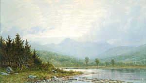 艺术家威廉·特罗斯特·理查兹作品《新罕布什尔州乔科努阿山的日落》