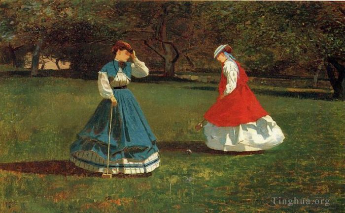 温斯洛·霍默 的油画作品 -  《槌球游戏》