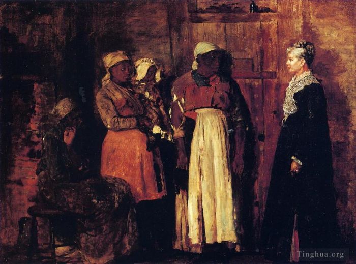 温斯洛·霍默 的油画作品 -  《老太太来访》