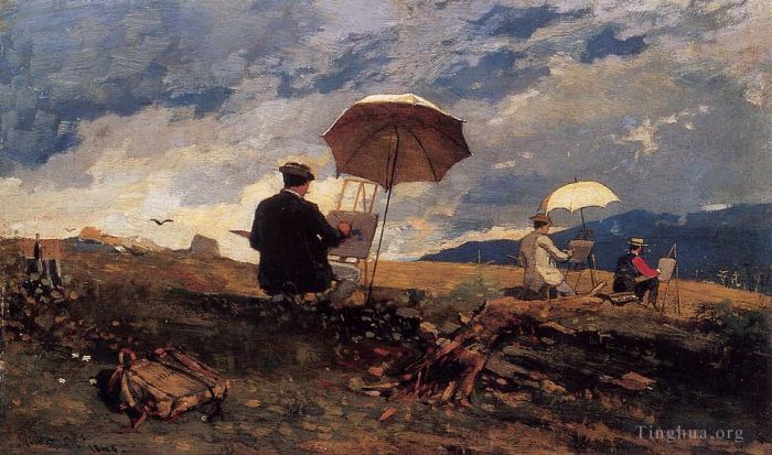 温斯洛·霍默 的油画作品 -  《艺术家在白山写生》