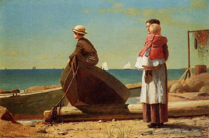 温斯洛·霍默 的油画作品 -  《爸爸来了》