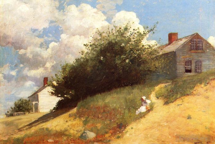 温斯洛·霍默 的油画作品 -  《山上的房子》
