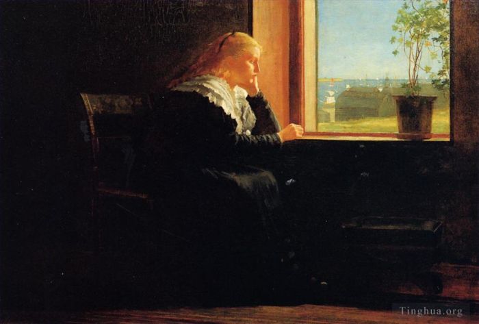 温斯洛·霍默 的油画作品 -  《眺望大海》