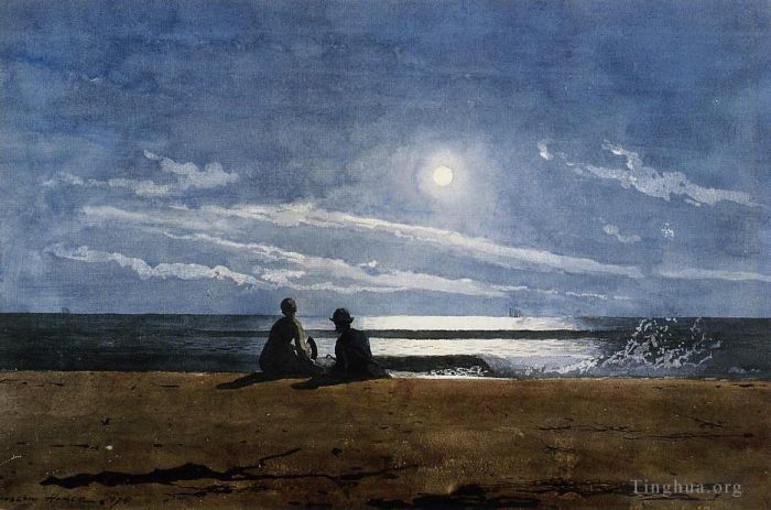 温斯洛·霍默 的油画作品 -  《月光》