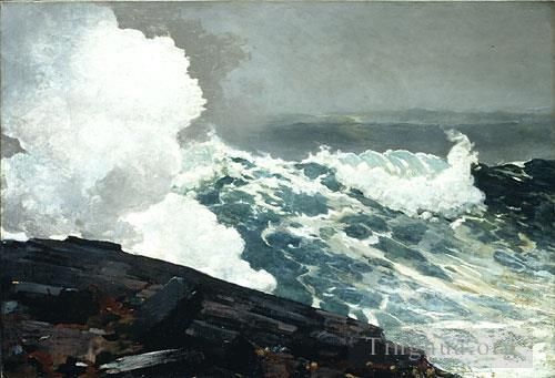 温斯洛·霍默 的油画作品 -  《东北风》