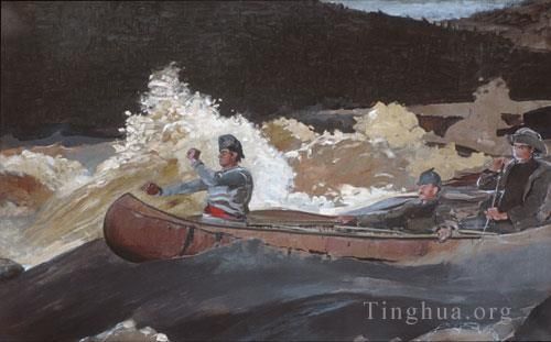 温斯洛·霍默 的油画作品 -  《拍摄急流》