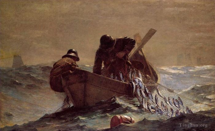 温斯洛·霍默 的油画作品 -  《鲱鱼网》
