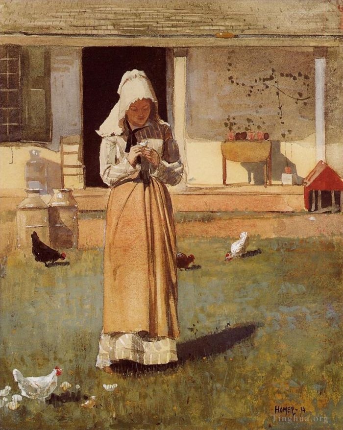 温斯洛·霍默 的油画作品 -  《病鸡》