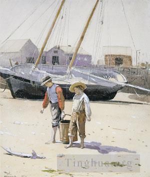温斯洛·霍默 的各类绘画作品 -  《一篮子蛤蜊》