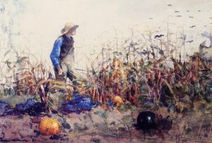 艺术家温斯洛·霍默作品《蔬菜间又名玉米地里的男孩》