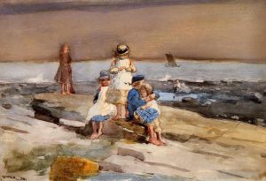 艺术家温斯洛·霍默作品《海滩上的孩子们》