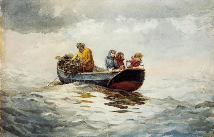 温斯洛·霍默 的各类绘画作品 -  《螃蟹钓鱼》
