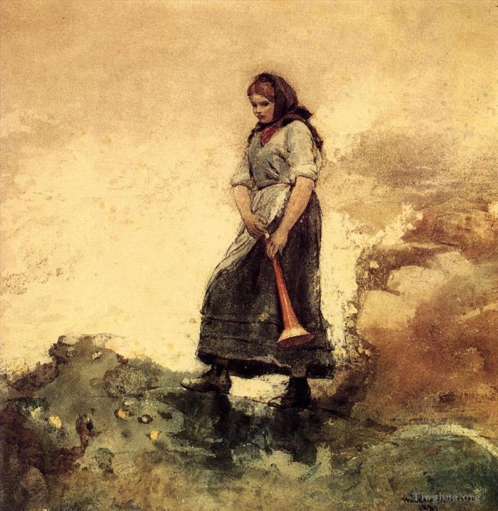 温斯洛·霍默 的各类绘画作品 -  《海岸警卫队的女儿》