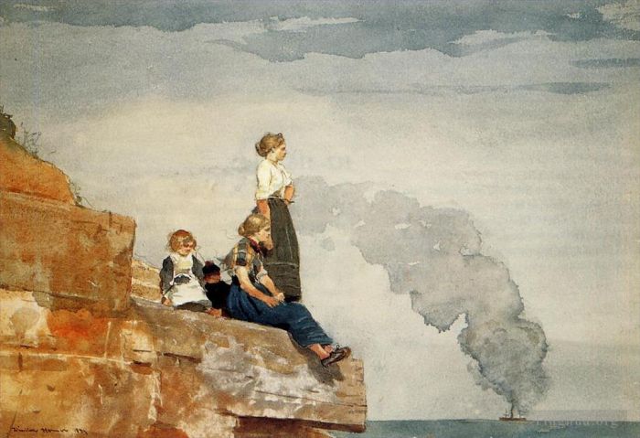 温斯洛·霍默 的各类绘画作品 -  《渔民家庭又名“瞭望台”》