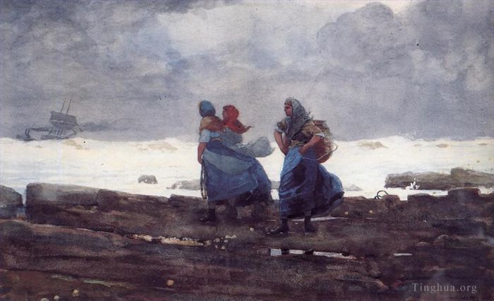 温斯洛·霍默 的各类绘画作品 -  《渔妇》