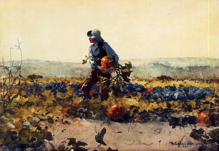 温斯洛·霍默 的各类绘画作品 -  《献给农民男孩的老英文歌》