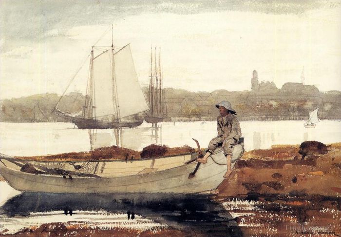 温斯洛·霍默 的各类绘画作品 -  《格洛斯特港和多莉》